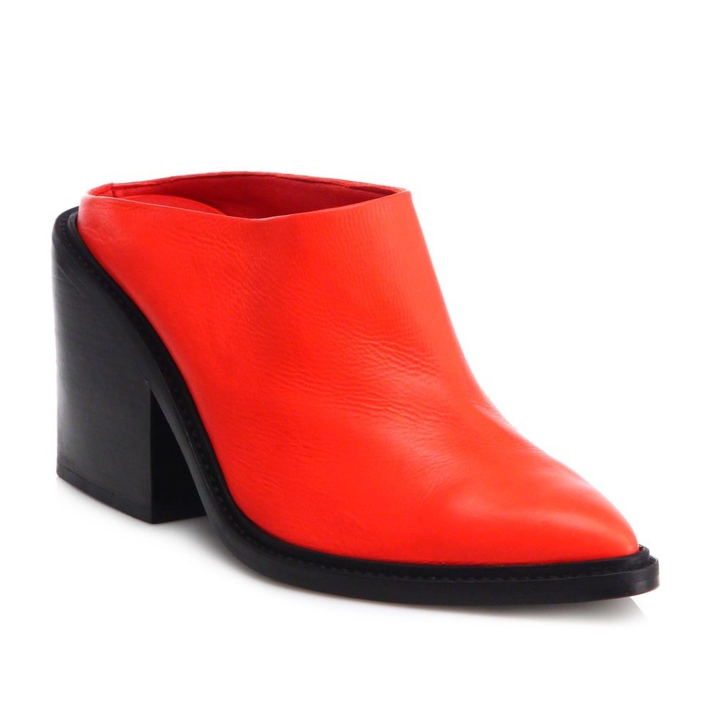 Helmut Lang Schist Leather Mules 6.5